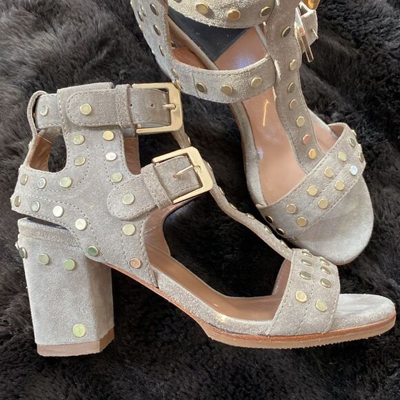 Laurence Dacade suede and gold studded booties/sandles Size 5 - Picture 4 of 7